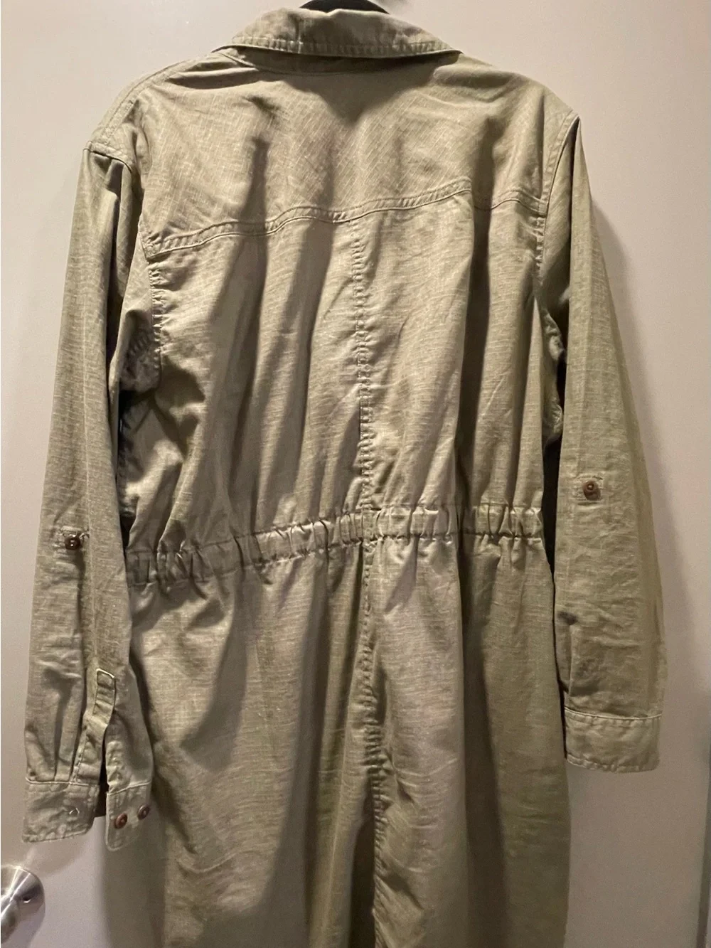 Duluth Trading Co Olive Green Utility Jacket Dress